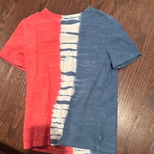 GAP Kids Red and Blue Tie-Dye Short Sleeve Tee